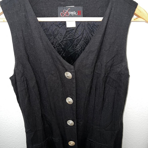 Black Linen Button-up Dress - Picture 3 of 3